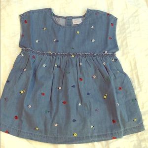 NWT Hanna Andersson Embroidered Chambray Top, 10